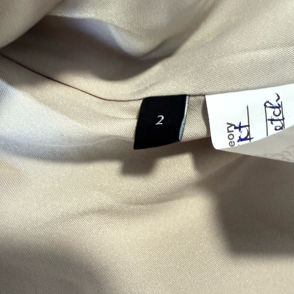 Theory Women’s Tan 100% Cotton Blazer Jacket‎ Size 2 - Picture 9 of 9